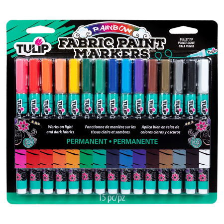 Fabric Paint Markers Rainbow 15 Pack