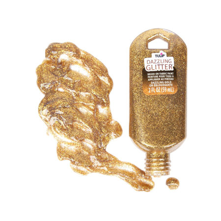 Picture of Dazzling Glitter Brush-On Fabric Paint Dazzling Gold 2 oz.