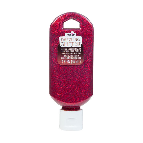 Picture of Dazzling Glitter Brush-On Fabric Paint Dazzling Ruby 2 oz.