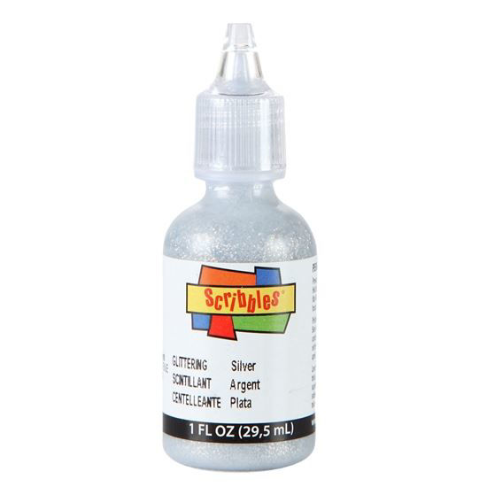 Picture of 3D Fabric Paint Glittering Silver 1 oz.