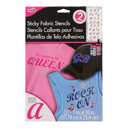 Picture of Sticky Fabric Stencils Large Script Letters 2 Pack