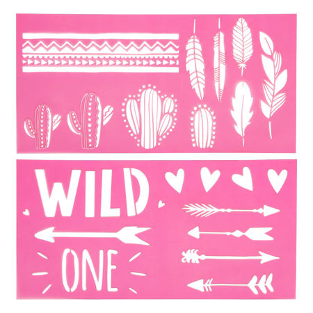 Picture of Fabric Stencils Wild One 2 Pack