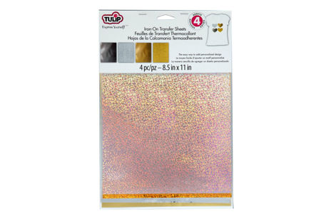 Picture of Iron-on Transfer Sheets Silver & Gold 4 Pack
