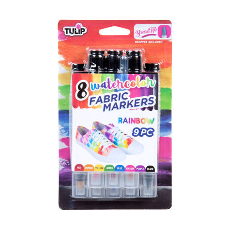 Picture of Tulip® Watercolor Fabric Markers Rainbow 8 Pack