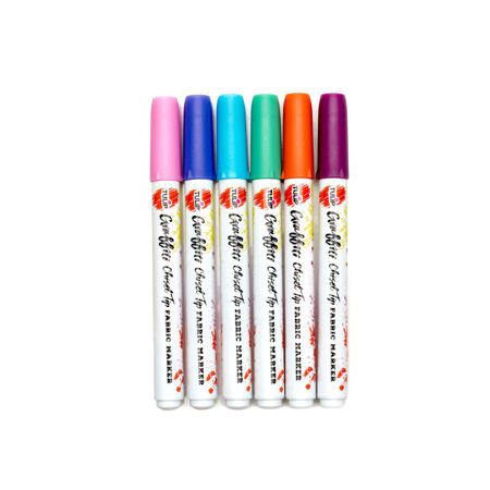 Picture of Graffiti Chisel Tip Bright Fabric Markers 6 Pack