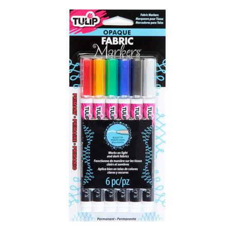 Picture of Opaque Fabric Markers Bullet Tip 6 Pack
