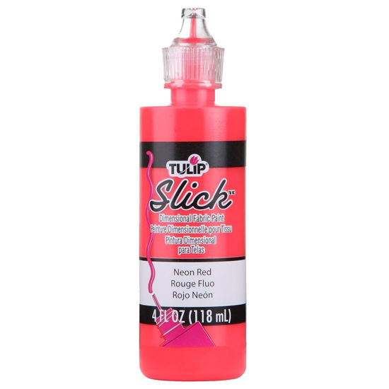 Picture of Tulip Dimensional Fabric Paint Slick Neon Red 4 oz.