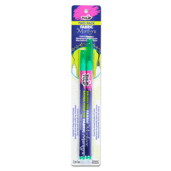 32600 Fabric Markers Green 2 Pack package