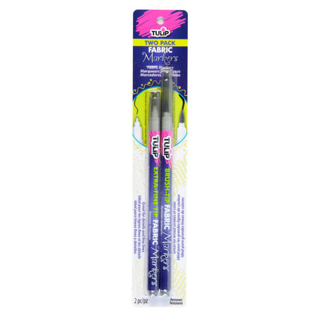 Tulip Fabric Markers Gray 2 Pack package