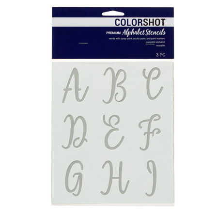 Picture of Premium Alphabet Stencils Uppercase Cursive 3 Pack