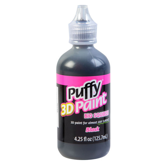Puffy 3D Paint Big Squeeze Shiny Black 4.25 oz. bottle