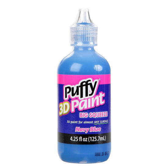 Puffy 3D Paint Big Squeeze Shiny Navy Blue 4.25 oz. bottle