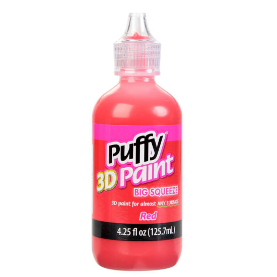 Puffy 3D Paint Big Squeeze Shiny Red 4.25 oz. Bottle