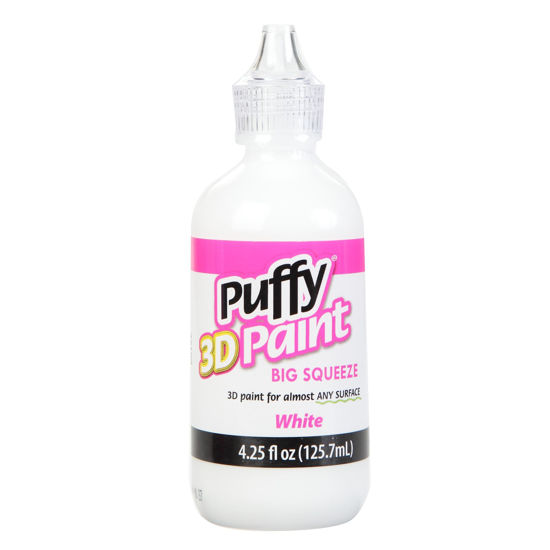 Puffy 3D Paint Big Squeeze Shiny White 4.25 oz. bottle