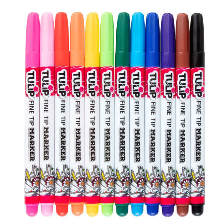 Fine Tip Fabric Markers 12 Pack out of package 