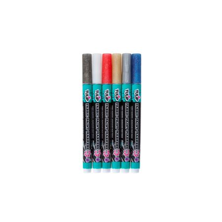 Picture of 38471 Glitter Fabric Paint Markers 6 Pack