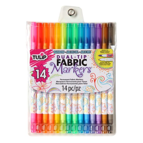 Picture of 31960 Dual-Tip Fabric Markers Rainbow 14 Pack