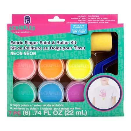 Picture of 44227 Fabric Finger Paint & Roller Kit 7 Pc. Neon Kit