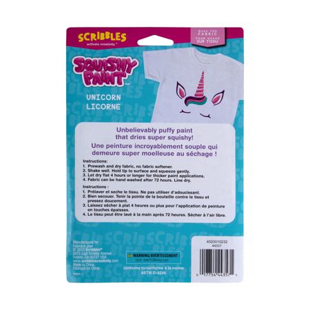 Picture of 44357 Squishy Fabric Paint Unicorn 3 Pack