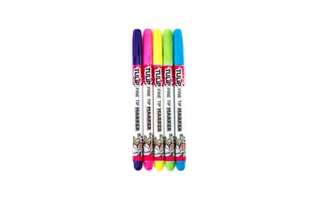 Picture of 35257 Tulip Fabric Markers Fine Tip Neon 5 Pack