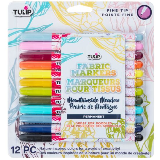 Picture of 46984                               TULIP FINE TIP FABRIC MARKERS 12PK MTN MEADOW     