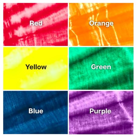 One-Step Tie-Dye Kit Rainbow Color Collection  color swatches