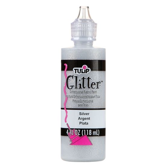 Picture of 41302 Tulip Dimensional Fabric Paint Glitter Silver 4 oz.
