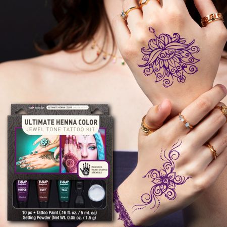 Picture of 45632 Tulip Body Art Ultimate Henna Color Jewel Tone Tattoo Kit