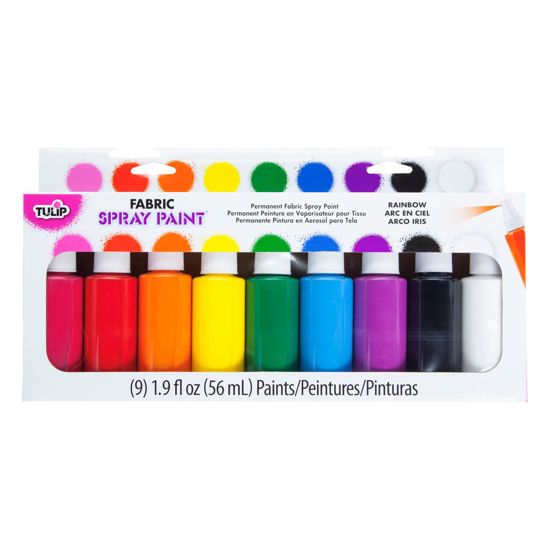 Picture of 29069 Tulip Fabric Spray Paint Rainbow 1.9 fl. oz. 9 Pack