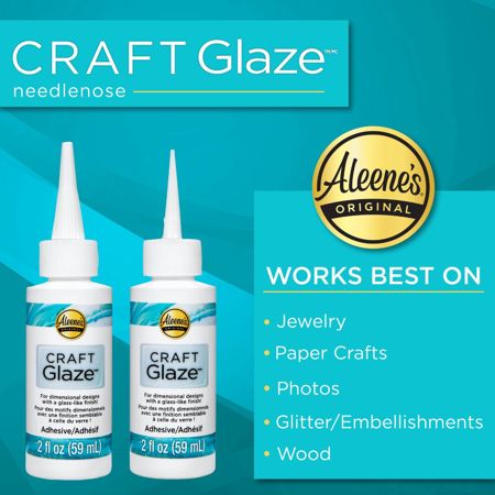 Aleene's® Craft Glaze Adhesive 2 fl. oz. Works best on: Jewelry, Paper crafts, Photos,  Glitter/ embellish, Wood