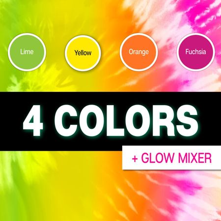 Picture of 46021 Tulip Glow-in-the-Dark 5-Color 20-Pc. Tie-Dye Kit
