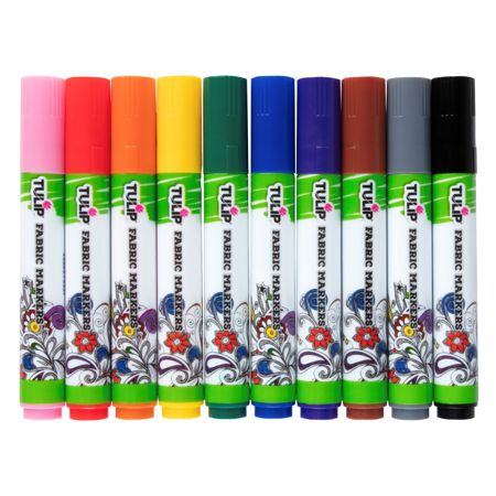 Picture of 31648 Tulip Brush-Tip Fabric Markers Rainbow 10 Pack