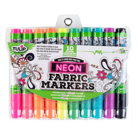 Picture of 31649 Tulip Brush-Tip Fabric Markers Neon 10 Pack
