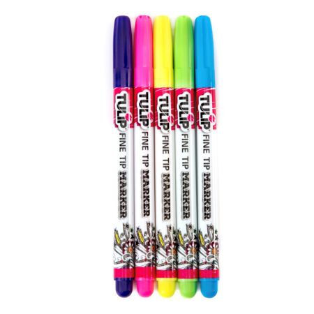 Picture of 35257 Tulip Fabric Markers Fine-Tip Neon 5 Pack