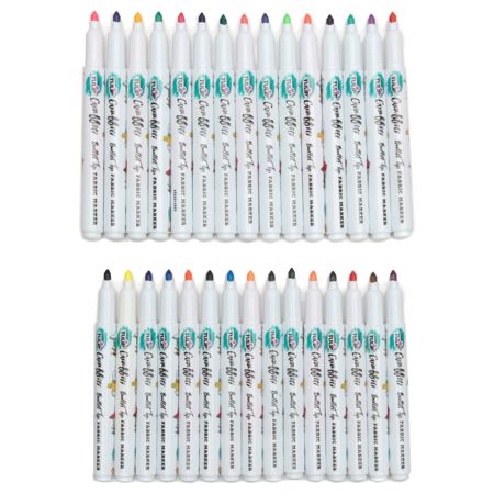 Picture of 37037 Tulip Graffiti Bullet-Tip Fabric Markers Rainbow 30 Pack