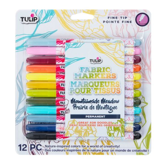 Picture of 46984 Tulip Fine-Tip Fabric Markers Mountainside Meadow 12 Pack
