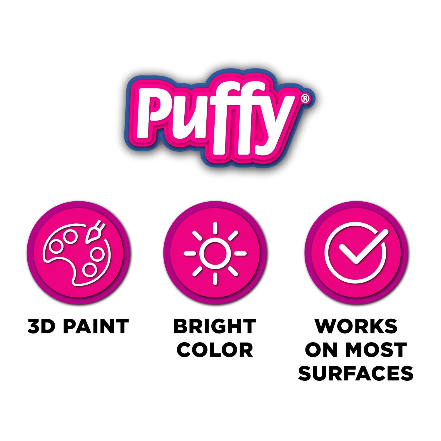 Puffy 4.25 fl oz 3D Paint Black, Multi-Surface 