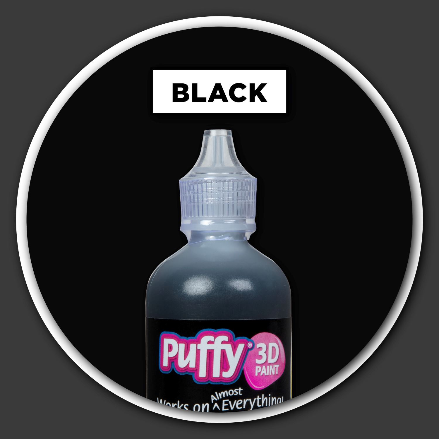 iLoveToCreate  Puffy 3D Paint Big Squeeze Shiny Black 4.25 oz.