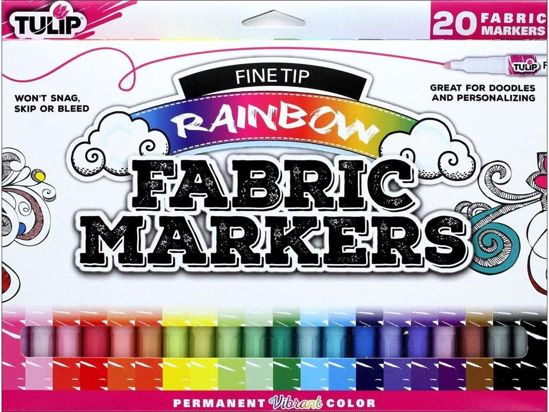 Picture of Tulip® Fabric Markers Fine Tip Rainbow 20 Pack