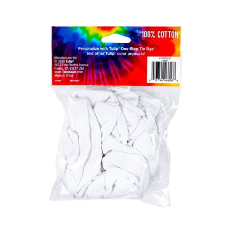 White Scrunchies 4 Pack back of package