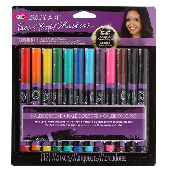 32671 Body Art Face & Body Markers Kaleidoscope 12 Pack Package