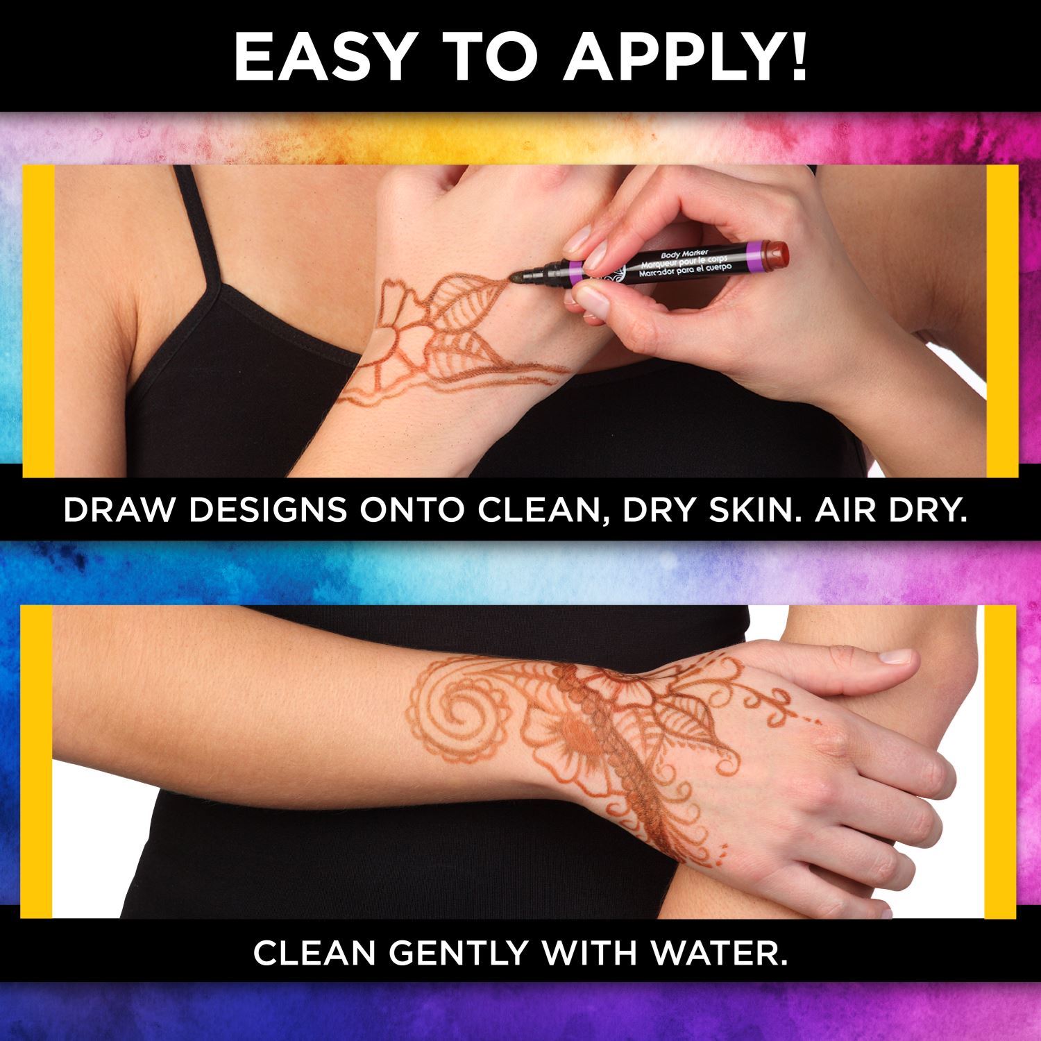 iLoveToCreate  Body Art® Face & Body Markers Kaleidoscope 12 Pack