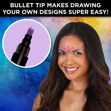 32671 Body Art Face & Body Markers Kaleidoscope 12 Pack Infographic Tip Detail