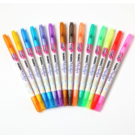 Picture of 31960 Tulip Dual-Tip Fabric Markers Rainbow 14 Pack