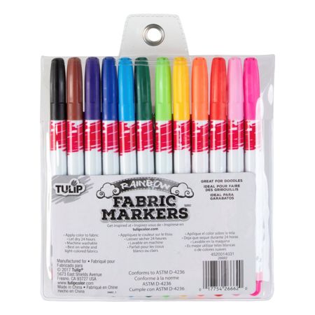 Picture of 26662 Tulip Fine-Tip Fabric Markers Rainbow 12 Pack