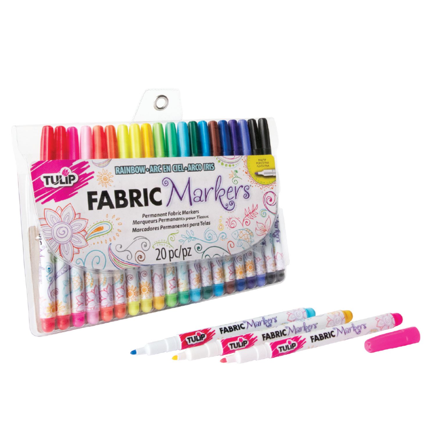 Colour Therapy 20 Rainbow Fine Felt Tip Pens. Bright Range of