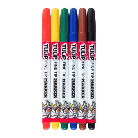 Picture of 28974 Tulip Fine-Tip Primary Fabric Markers 6 Pack