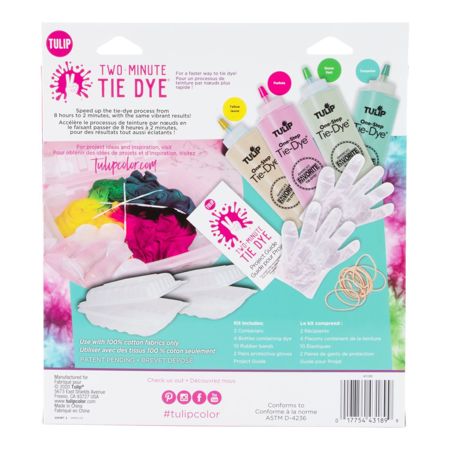 Tulip Two-Minute Tie Dye Kit back package 