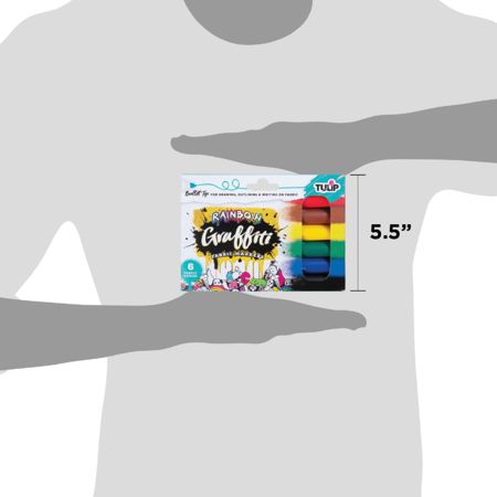 Picture of 37314 Tulip Graffiti Bullet-Tip Fabric Markers Rainbow 6 Pack