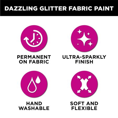 Picture of 40193 Tulip Dazzling Glitter Brush-On Fabric Paint Dazzling Sapphire 2 fl. oz.